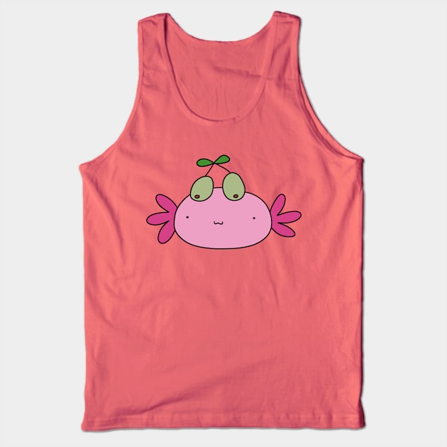 Olive Axolotl Face Tank Top by saradaboru